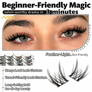 A-RIX All Day Beauty, Travel Friendly Skin Friendly Wispy Natural Eyelash <b>Clusters</b>, Manga Effect, 3 Min Long Lasting Hold - Product Image 1