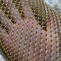Rideaux en métal décoratifs dorés, enroulement de draperie pour plafond, décoration en fil d'aluminium, maille de chaîne, rideaux en métal