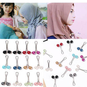 12 pièces/ensemble Hijab accessoires <span class=keywords><strong>bijoux</strong></span> en forme de U écharpe Clip en gros personnalisé fixation broche broches musulman perle Hijab <span class=keywords><strong>épingle</strong></span>s de sûreté - Product Image 2