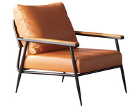 Fauteuil de salon et chambre à coucher moderne et minimaliste, ergonomique, inclinable, rembourré en éponge, avec structure en fer, imperméable, fauteuil de loisirs en bois