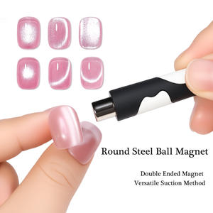 Vente chaude en gros Outil magnétique en métal pour ongles - Conception griffe de chat Aimant puissant Brosse double tête pour salon <span class=keywords><strong>Manucure</strong></span> œil de chat 3D - Product Image 2