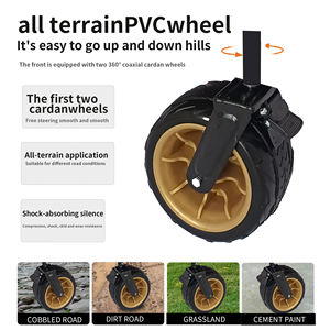 Chariot à main pliable, cadre en acier léger et portable, durable, facile à ranger, voyage en plein air, pique-nique, pêche, shopping - Product Image 2