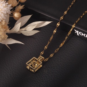 Collier pendentif de luxe en acier inoxydable plaqué or avec zircon et moissanite, idéal pour femme, cadeau d'anniversaire pour épouse - Nouveauté 2024, Vente Flash - Product Image 6