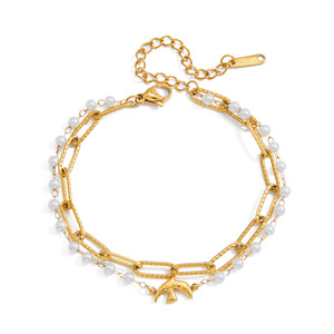 Pulsera de Perlas de la Serie Bird, Tono Dorado, Perlas de Imitación, Joyería para Mujer, Pulsera con Dijes, Regalo - Product Image 5