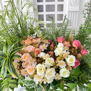 Fleurs artificielles <span class=keywords><strong>Yu</strong></span> <span class=keywords><strong>Lin</strong></span>, combinaison de petites roses à 5 branches - Product Image 3