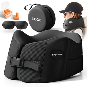 360 °   Almohada de Viaje Portátil en Forma de U con Soporte <span class=keywords><strong>para</strong></span> la Cabeza, Almohada de Espuma Viscoelástica <span class=keywords><strong>para</strong></span> Dormir, Antifaz <span class=keywords><strong>para</strong></span> Dormir y <span class=keywords><strong>Tapones</strong></span> <span class=keywords><strong>para</strong></span> <span class=keywords><strong>los</strong></span> Oídos - Product Image 1
