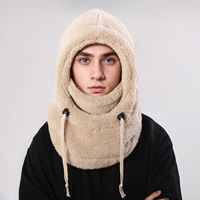 Écharpe à capuche en polaire Sherpa unisexe Écharpe à capuche en polaire chaude pour l'hiver Cagoule en peluche Écharpe à capuche confortable pour chapeau d'hiver OEM/ODM