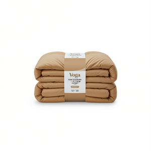 Couette Voga taille Queen XL double, camel, garnissage polyester, utilisable quatre saisons - Product Image 1