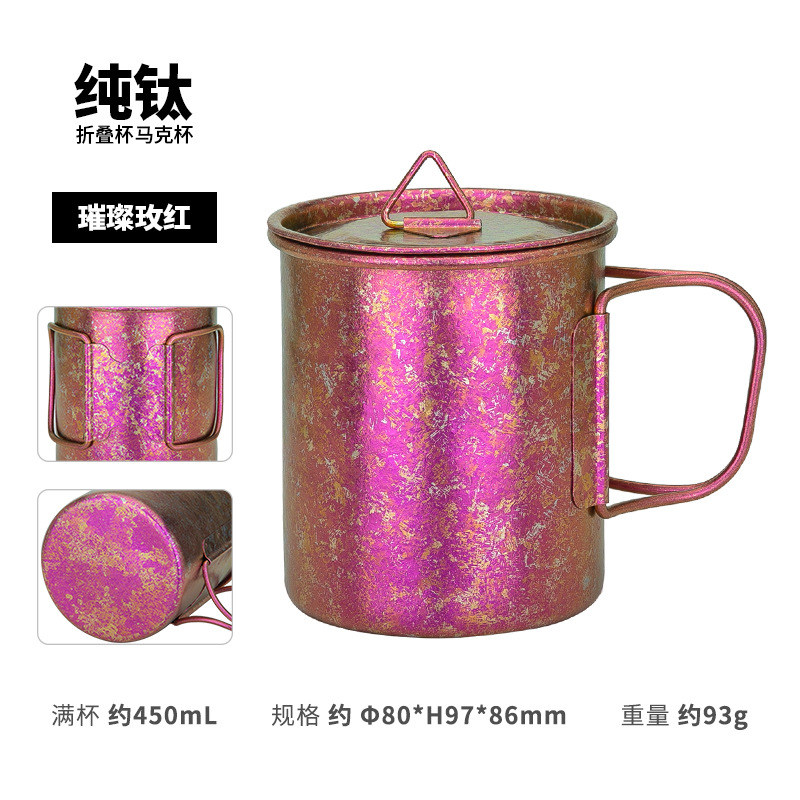 Nueva llegada-taza plegable-450ml-flor de hielo rosa roja-con tapa