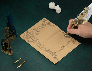 Ensemble de stylos <span class=keywords><strong>à</strong></span> <span class=keywords><strong>encre</strong></span> <span class=keywords><strong>et</strong></span> plumes rechargeables, 1 pièce, pour calligraphie, modèle ancien, pour écriture, <span class=keywords><strong>dessin</strong></span>, décor rétro - Product Image 6