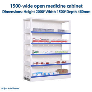 Étagère de rangement personnalisable pour comprimés, liquides et capsules métalliques d'hôpital, présentoir pharmaceutique réglable pour clinique - Product Image 4