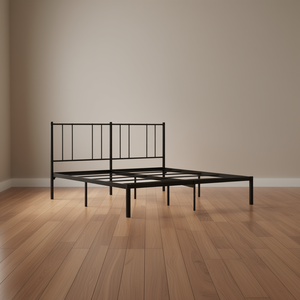 Struttura letto in metallo nera con rivestimento a polvere, rettangolare, stile industriale, per camera da letto - Product Image 2