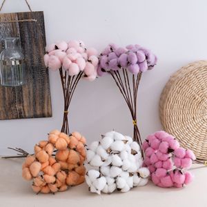 Bouquet de fleurs de coton séchées CallaFloral, couleur naturelle, décoration d'intérieur, fleurs de mariage, vente en gros directe d'usine - Product Image 1