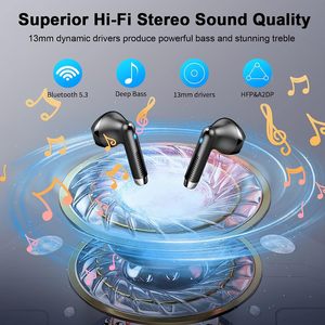 Campione gratuito auricolari Wireless impermeabili auricolari Bluetooth 5.3 cuffie per bassi profondi con auricolari In-ear 4 microfoni - Product Image 3
