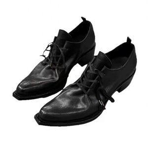Chaussures habillées pour hommes en cuir véritable noir, style Oxford à bout pointu, à lacets, toutes saisons, semelle extérieure en caoutchouc durable - Product Image 2