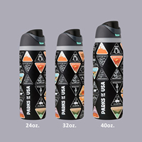 Bouteille d'eau en acier inoxydable isolée sans BPA avec paille intégrée pour le sport, les voyages, réutilisable, isolation thermique de 12 à 24 heures