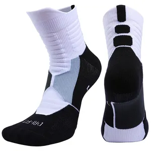 Custom Logo Mens Professional Compression Sport Sock Casual Knitted White sport Socks