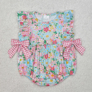 Conjuntos Casuales de 2 Piezas para Niñas, Primavera-Verano, Manga Corta, Estampado Floral, Shorts, Vestido Romper, Ropa a Juego para Hermanas, Venta al Por Mayor - Product Image 3