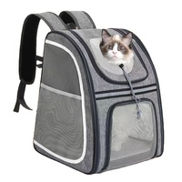 Sac à dos moderne et portable pour chat et petits animaux, 5 kg, grande capacité, respirant, pliable, en tissu Oxford, filet PVC, fermeture éclair en fil d'acier
