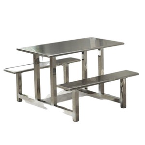 Stainless Steel Dining <b>Table</b> Oblong Durable Restaurant <b>Table</b> For School Factory Canteen Multi Person Seating - Product Image 4