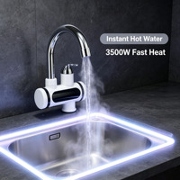 Robinet d'eau chaude électrique sans réservoir OEM 3500W, étanche IPX4, en plastique, avec affichage LED, température constante, pour camping-car et usage domestique, en acier inoxydable