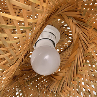 Suspension Commerciale en Bambou, Lustre Moderne en Rotin pour Hall d'Hôtel et Café, Taille Personnalisée, Vente en Gros Usine