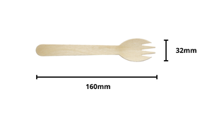 Fourchette-cuillère en bois 6,3 pouces Magnolia Conifera, jetable, écologique, biodégradable, légère - Product Image 4