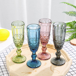 Factory Price Colored Red Wine Glass Accessories Cocktail Juice Glass Grape Stemware Shot Glasses