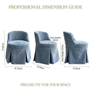 Modern Skirted <b>Armchair</b> Hidden Swivel Casters Upholstered Velvet Wood Frame Living Room Bedroom <b>Dining</b> Room Office Hotel Vanity - Product Image 2