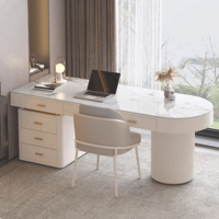 Bureau d'ordinateur moderne italien de luxe pour la maison Bureau du patron exécutif Bureau blanc Petit appartement Gestionnaire en marbre Mobilier de bureau