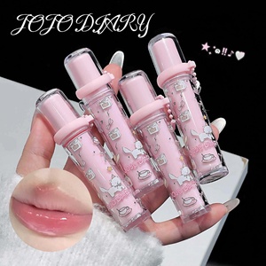 Brillo Labial <span class=keywords><strong>JOJO</strong></span> DIARY con Espejo de 6 Tonos, Diseño de Gato de Dibujos Animados, Tono Frutal de Baja Saturación para Maquillaje, Venta al Por Mayor - Product Image 1