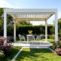 Pergola à toit à lamelles en alliage d'aluminium thermolaqué, multi-scènes, moderne, écologique, anti-corrosion, pour terrasse et jardin