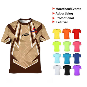 <span class=keywords><strong>T</strong></span>-<span class=keywords><strong>shirt</strong></span> <span class=keywords><strong>de</strong></span> course personnalisé pour marathon urbain, respirant, léger, en polyester par sublimation, imprimé sur toute la surface, pour événement sportif - Product Image 2