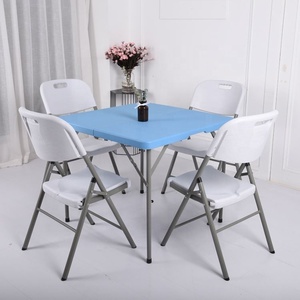 Tavolo da gioco pieghevole quadrato facile da trasportare <span class=keywords><strong>con</strong></span> gambe pieghevoli da esterno tavolo compatto per escursioni in campeggio - Product Image 1
