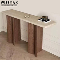Meuble WISEMAX, table console moderne de luxe pour la maison, l'hôtel, le bureau, avec structure en bois massif et plateau en travertin, pour villa, salon, entrée