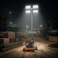 Menara Lampu LED Portabel Terlaris untuk Trailer, Bertenaga Diesel dan Bensin, Kategori 5 Meter