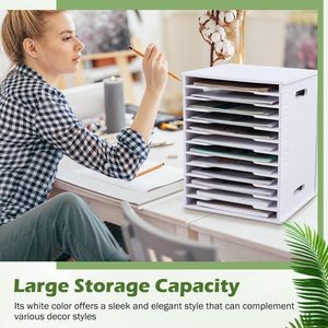 <b>File</b> Rack Multi Layer Storage A3 A4 Paper Desktop <b>Organizer</b> PVC Office Supplies Adjustable Dividers - Product Image 4