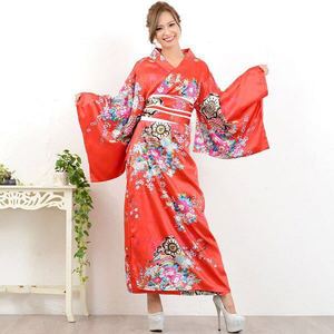 Vendita calda giapponese <span class=keywords><strong>Anime</strong></span> Kimono Robe da donna Geisha Yukata dolce Dress Blossom Satin accappatoio - Product Image 4