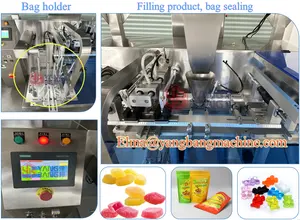 Automatic Stand Up Pouch Gummy Candy Counting Packing Machine Pre-made Zip Bag Small Hard Candy Packing Machine