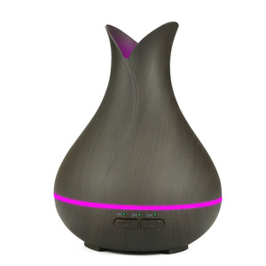 Diffuseur d'arômes Yx-088M, humidificateur ultrasonique en forme de pétale en grain de bois de 150ml avec lumière LED pour usage domestique - Product Image 1