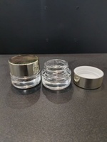 Prix Usine Promotionnel Pot en Verre Transparent 5g pour Crème, Contenant Cosmétique Vide avec Couvercles Noir, Or, Argent, Logo Personnalisé, En Stock