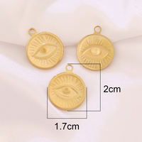 9 pièces de breloques œil porte-bonheur irrégulières en acier inoxydable plaqué or 18 carats, compatibles avec la fabrication de bijoux DIY (colliers, bracelets, boucles d'oreilles)