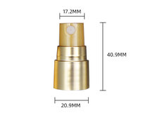 Pompe pulvérisatrice de parfum en aluminium 18/410, demi-couvercle or/argent, atomiseur à brume fine avec tube de remplissage pour flacon de parfum en verre, vente en gros