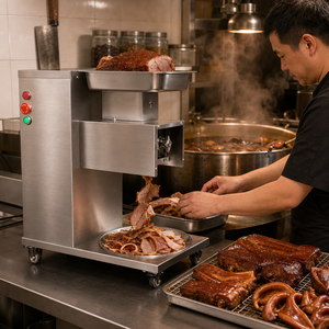 Cortadora de Carne para Restaurante de Barbacoa, Cortadora de Carne de Alta Resistencia para Tienda de Doner con Cuchilla Circular de 350 mm y Control por Pedal - Product Image 1