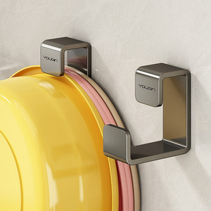 Excellent Stainless Steel Basin Hooks Adhesive Square Shape For Bathroom Bathtub Toilet Storage Rack - Product Image 1