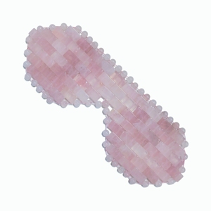 Masque pour les yeux en pierres de quartz rose, perles de pierres naturelles, pour les yeux gonflés, les cernes, relaxation, soin beauté à domicile et spa. - Product Image 3