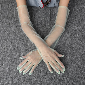 55cm DIY Cosplay Dünne Transparente Mesh Lange Frauen Handschuhe <span class=keywords><strong>Prom</strong></span> Party Zubehör Etikette Fotoshooting Anime Ausstellungs handschuhe - Product Image 2