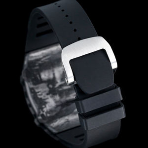 Montre squelette automatique mécanique de luxe pour homme avec bracelet en silicone blanc confortable de qualité 5A, boîtier en carbone, tourbillon - Product Image 6