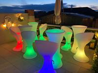 Table de bar à LED pour l'extérieur, rechargeable, étanche, avec changement de couleur, pour cocktail, discothèque, fête, lounge