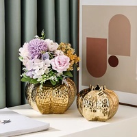Vase en porcelaine de luxe plaqué or de style européen, panier à fleurs, décoration de mariage et de jardin, artisanat, accessoires pour la maison CHIYI